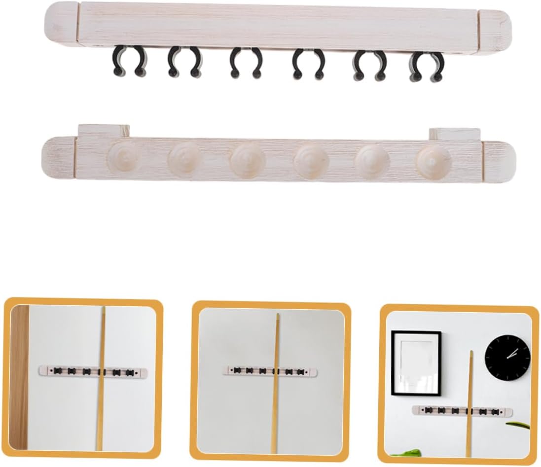 2pairs Solid Wood Billiard Cue Mounted Pool Stick Holder for Efficient Storage and Elegant Design for Billiard Rooms Finish Slots