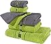 Produktbild Erwin Müller Frottier Handtuch-Set, Frottier-Set - Achern - 2 Handtücher und 1 Duschtuch - beidseitige Schlaufen - strapazierfähig - voluminös - grün/grau - 100% Baumwolle - 500g/m²