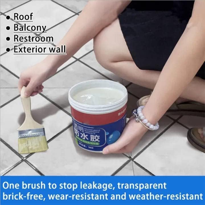 Image of RIPIENO Roof Water Leakage Solution, Waterproof Glue, Waterproof Coating, Roof Waterproofing, Water Proof Glue, Crack Seal, Liquid Rubber for Waterproofing, Wall Glue (PACK 1 / 300GM)