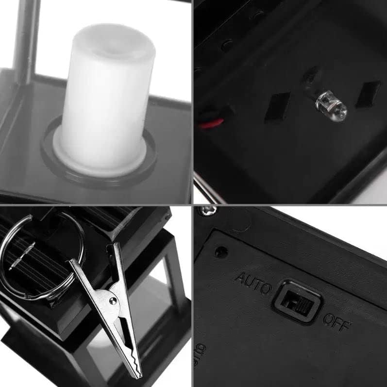 Miniatura 5 de Luces solares para exteriores, linternas sin llama para decoración de jardín, linterna colgante alimentada por energía solar, luces solares