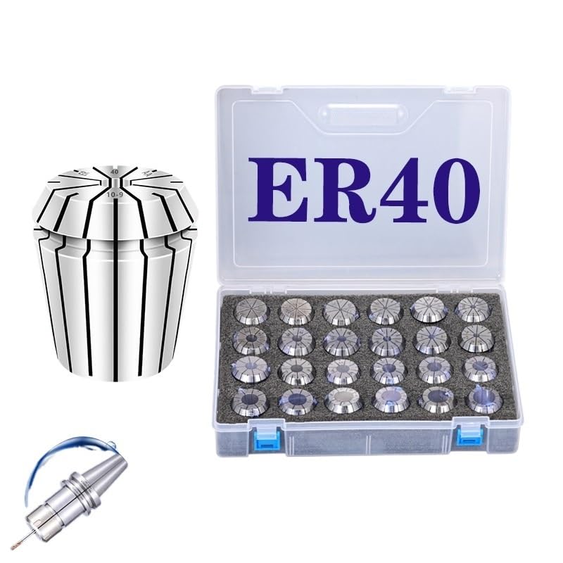 1 pinza ER40, set di pinze for mandrino ER40 in acciaio a molla da 65 Mn, staffa portautensili, pinza for utensili(0.008 1PCS,ER40-31mm)