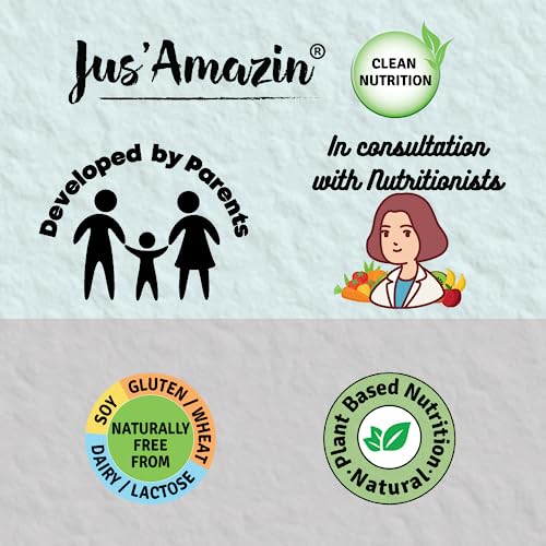 Image of Jus' Amazin Creamy Almond Butter - Unsweetened (500 g) Pack of 2 | 25% Protein | Only Whole Almonds (100% Pure) | Zero Additives | Keto | Plant Based Nutrition | Clean Nutrition