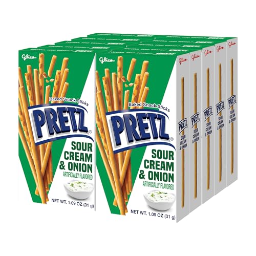 Glico Pretz Sour Cream & Onion, 1.09 oz (Pack of 10)