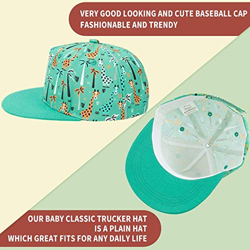 Kids Boy Girl Baseball Cap Baby Sun Hat Adjustable Toddler Trucker Hats With Flat Brim For Summer Outdoor (Giraffe, 2-4T) #TOP4