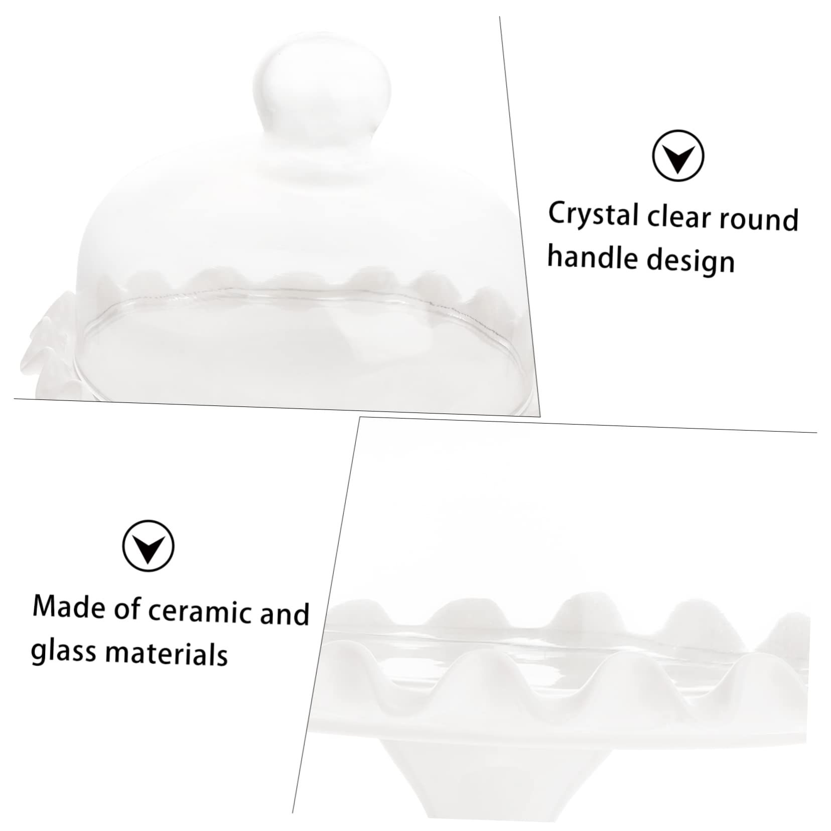 Abaodam Tapa para Tarta Tapa de Vidrio Bandeja para Conservar Pasteles Diseño Transparente sin Plomo para Postres y Aperitivos Cubre Pasteles Fácilmente