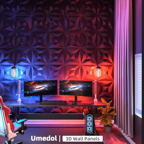 40 PCS 3D Wall Panels for Interior Wall Décor Black 11.8"*11.8" Covering Panels, PVC Textured 3D Wall Tile for Living Room, Bedroom DIY Interior Décor - Image 6