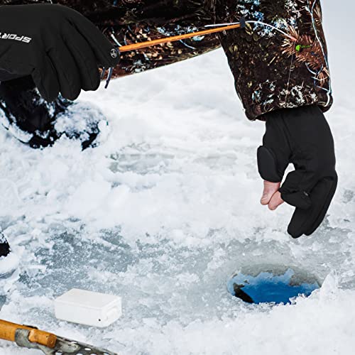 Ice Fishing Gloves Convertible 2 Cut Finger Gloves Mittens Flip Fingerless Winter Fishing Gloves Waterproof Touch Screen Finger Gloves For Cold Weather Men Women Outdoor Running Photography (Xl) #TOP2