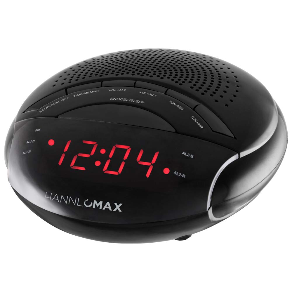 HANNLOMAX HX-134CR PLL Alarm Clock Radio AM FM Radio Dual Alarm Alarm Wake Up to Radio or Buzzer