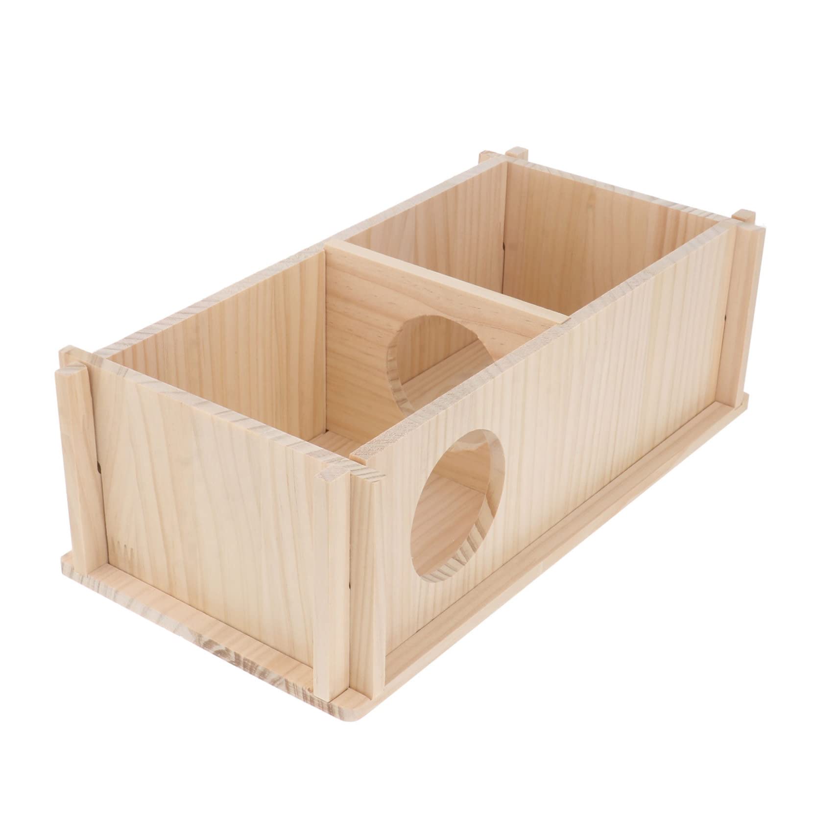 CIYODO Creative Wooden Hamster House Durable Pet Shelter for Hamsters Pets Hideout for Chewing Crawling Natural Design for Healthy Playtime