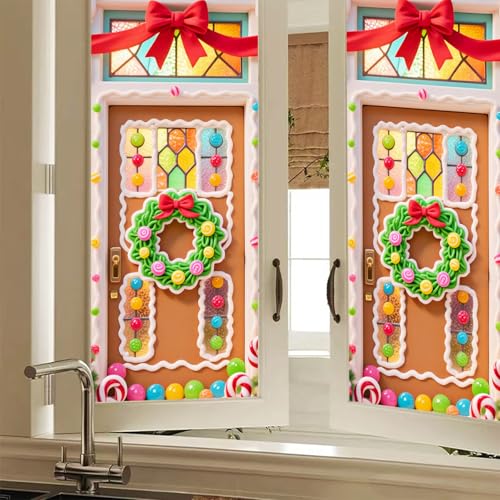 Vinilo decorativo para puerta navideña 17.7 x 39.3 pulgadas miniatura 1