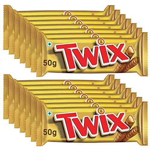 Image of Twix Caramel Cookie Chocolate Bar, Loaded with Soft Nougat, Chewy Caramel, & Crunchy Cookie, Premium Chocolate Pack for Sharing, 50g, Pack of 12