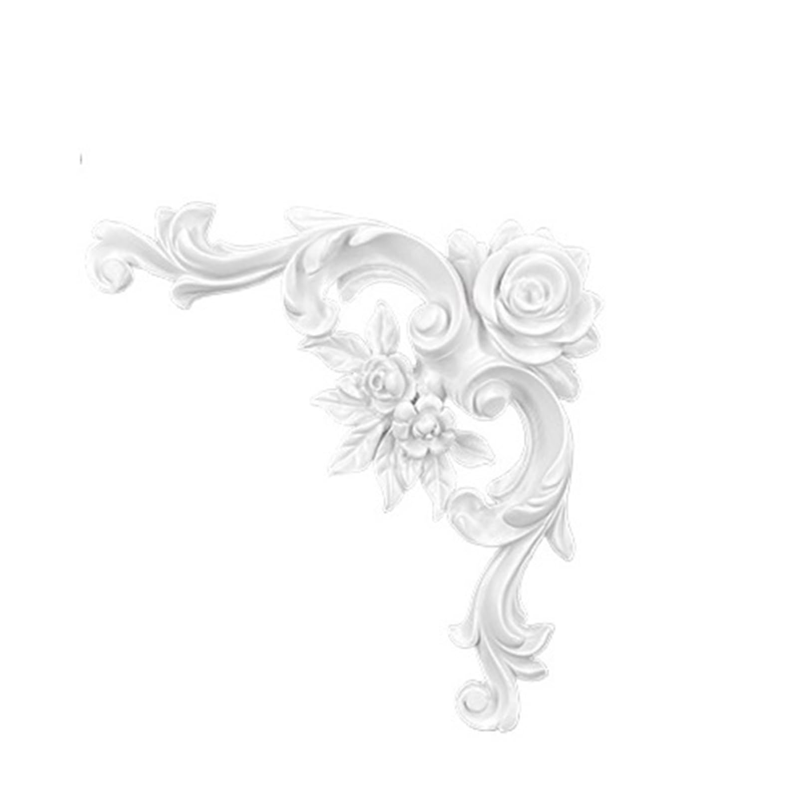 Moldura de madera flor de esquina con relieve ornamental de alta densidad