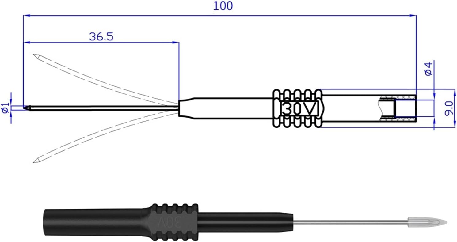 2PCS Test Leads Pin 1MM Flexible Test Probe Tips Electrical Connector 4MM Female Banana Multi-Meter Needle J.30010(2 red)