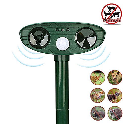 ZOVENCHI Animal Pest Repeller, Solar Powered Ultrasonic Pest Repeller,Effective Outdoor Waterproof Expeller...