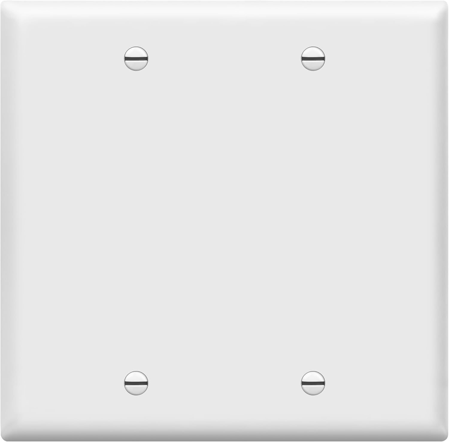 ENERLITES Double Blank Device Wall Plate, Gloss Finish, Standard Size 2-Gang 4.50" x 4.57", Polycarbonate Thermoplastic, 8802-W, White