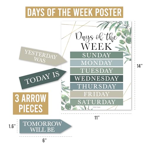 Hadley Designs Classroom Calendar Set Bulletin Board Decorations - Greenery School Calendar for Classroom Decor, Kindergarten Preschool Elementary Teacher Must Haves, Homeschool & Daycare Essentials — view 4