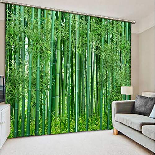 A4S 3D Scenery Bamboo Digital Printed Polyester Fabric Curtains f or Bed Room Kids Room Living Room Color Green Window/Door/Long Door (D.N.671) (4 x 5 Feet (Size ; 48 x 60 Inch) Window, 1)-image-14