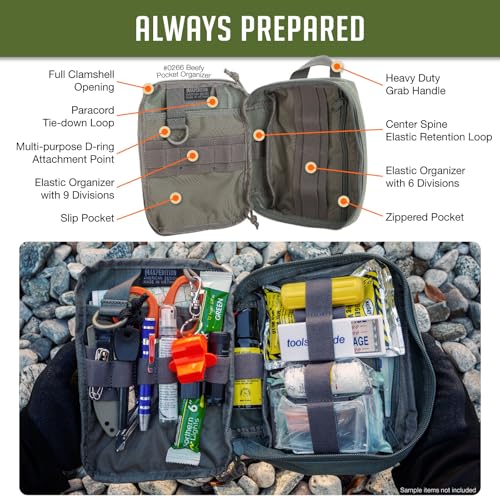 Image of MAXPEDITION Beefy Pocket Organizer, Compact, MOLLE-Compatible, 1000D Nylon Tactical Pouch, Everyday Carry Tool and Gear Storage for Outdoor, Tactical, Survival, 0266