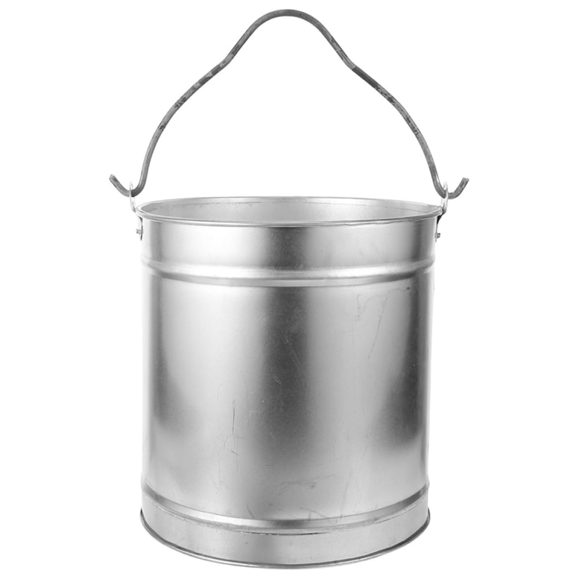 Homoyoyo Secchio in Ferro Vintage Argento con Manico Resistente e Portatile, Forma Rotonda, Grande Capacità per Campeggio e Uso Domestico