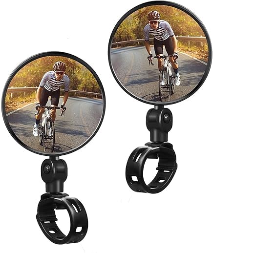 Bicycle Rear View Mirror, ABS Shell, 360° Adjustable, Handlebar Mount, 3.15 x 5.71 Inch Round Mirror for Safe Cycling-picture-12