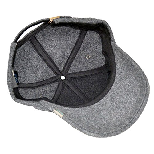 Emstate Melton Wool Baseball Cap Buckle Back Made In Usa (8 Colors) (Heather Grey) #TOP2