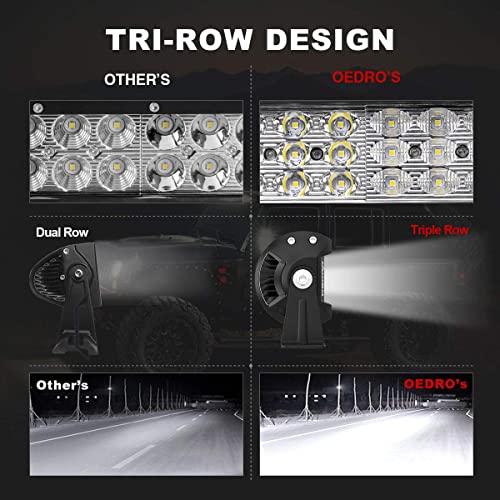 Image of OEDRO 54 Inch LED Light Bar 818W with Wiring Harness Tri-Rows