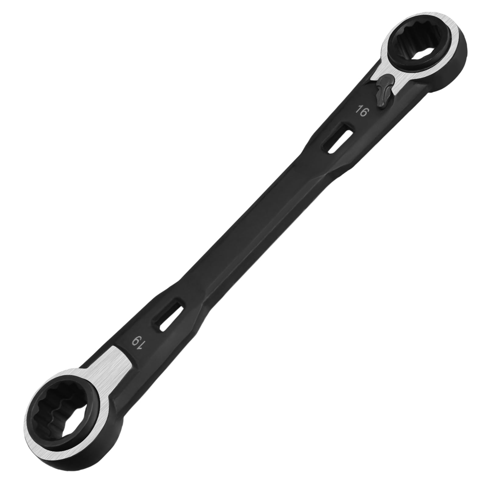 GOLD DEER 4-in-1 Reversible Ratcheting Box Wrench Set Metric 16mm 17mm 18mm 19mm Double Box End Wrench Set Ratchet Wrench Set,72-Tooth Ratcheting Gear,CR-V Steel