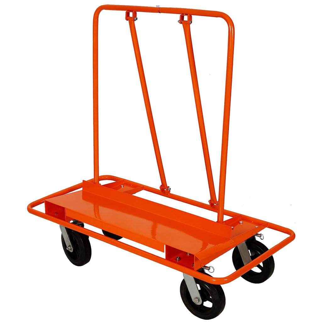 Carrello per pannelli e pannelli per cartongesso, carrello per pannelli da 1088,6 kg, con ruote girevoli in gomma da 20,3 cm, per cartongesso, compensato, legname (121,92 x 59,69 x 121,92 cm