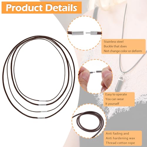 AHQiZFX 4 Stück Lederband für Kette,1.5/3mm Kunstleder Lederband mit Verschluss,Armband Lederkette Herren,Geflochten Lederkette,Lederhalsband Damen,Leder Halskette für Männer DIY Anhänger Schmuck