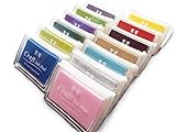 Lsushine Craft Ink Pad Stamps Partner Diy Color,15 Color Craft Ink Pad for Stamps, Paper, Wood Fabric (pack of 15)