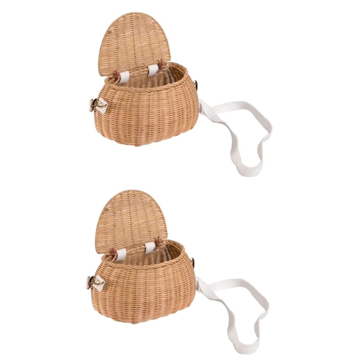 Beavorty 2 Piezas Bolso De Mimbre De Ratán Monederos para Mujer Bolso De Mano De Bolso Bandolera De Ratán Bolsa De para Mujer Bolso De Hombro De Mimbre Playa Balde Rota Viajar