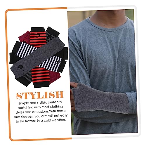 Mangas de brazo de compresión sin dedos, pack de 6 pares unisex de calentadores largos transpirables 5