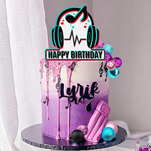 14 Pcs Music Cake Topper Blue Pink Black Balls Cake Decorations Mirror Balls Disco Theme Party Supplies Happy Birthday Cake Topper For Wedding Boys Girls Musical Video Media Birthday Party #TOP4