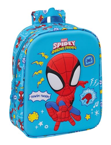 SPIDEY - Mochila de Guardería 3D, Fácil Limpieza, Ideal para Niños de Diferentes Edades, Cómoda y Versátil, Calidad y Resistencia, 22x10x27 cm