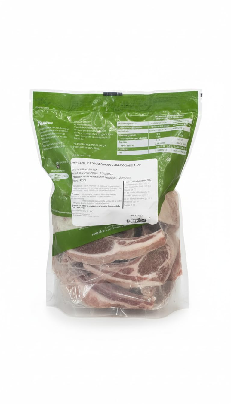 Costillas de Cordero de Nueva Zelanda Halal (1kg) - Chuletillas de Cordero Joven para Parrilla o Guisos - Envío Refrigerado y Cadena de Frío Garantizada