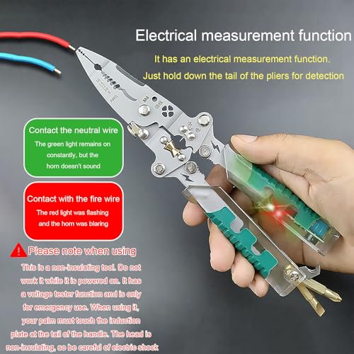 Pince à dénuder 18 en 1 pliable multifonction avec testeur de tension - 4