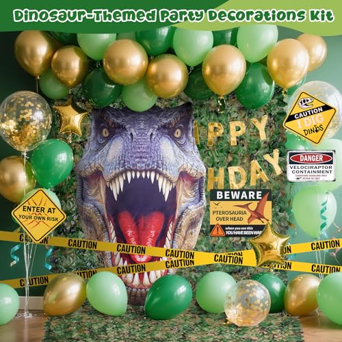 Presentastic Halloween Dinosaur Trunk or Treat Car Decorations Kit for SUV, Car-Safe & Reusable Realistic Dino Tarp & Stickers for Jurassic Park Theme Party Haunted House Archway Garage Decor -13Pcs - image 6