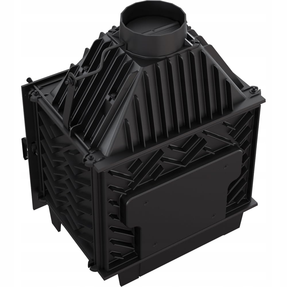 KRATKI ZUZIA Inserto per camino 12 kW Ø150 mm tubo di fumo – in ghisa, vetro pulito & Ecodesign – BImSchV 2 – vetro resistente al calore