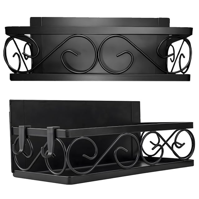 LEONARDLEE. 2PC. Manetic Spice Rack For Refrigerator with New Swirl Design, Stronger Magnet, four removable accessories hooks, Excellent Magnetic Spice rack to holds spices jars, cans., plants.