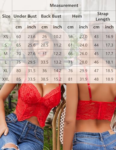 Image of Avidlove Lace Bralettes for Women Y2k Camisole Lingerie Adjustable Strap Crop Top
