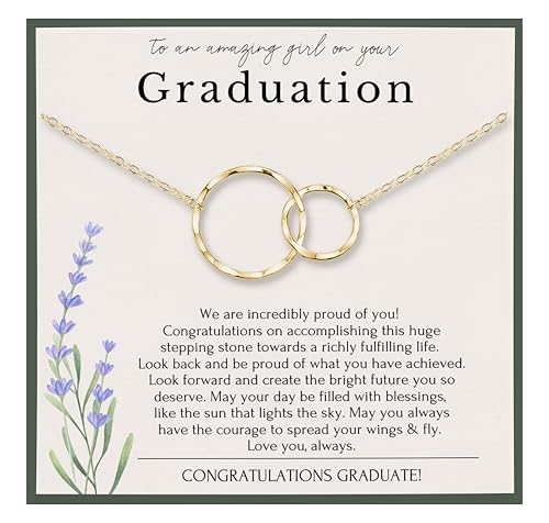 HOPE LOVE SHINE Graduation Gifts for Her - High School Graduation Gifts for Women - Graduation Necklace Sterling Silver Gold 16+2