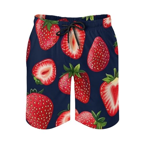 Strawberry Mens Swim Trunks Quick Dry Board Shorts Beach Swimwear Bathing Suits2
