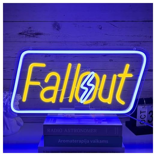 PILOYINDE Fallout Neon Schild Game Led Schild für Spielzimmer Fallout Neonlichter für Wanddekoration Schlafzimmer Wohnzimmer Weihnachtsgeschenke
