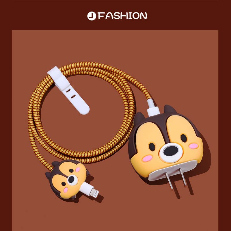 CRYSTALOPRO-Cartoon-3D-Design-Protective-Case-for-18W-20W-iPhone-14-13-12-11-Pro-Max-Fast-Charging-Cable-Adapter-Charger-Cute-Cartoon-Lightning-Data-Cable-Case-for-iPhone-Charger-Dark-brown-squirrel-P