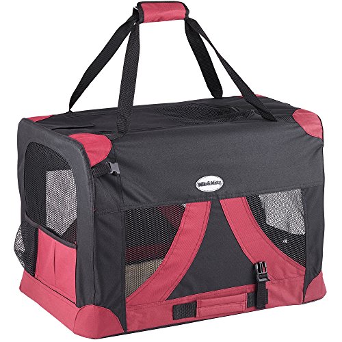 Milo & Misty Cat Carrier  Lightweight Pet Carrier Suitable for Cats, Dogs and Puppies  Collapsible Crate with Seatbelt Straps and Waterproof Nylon Material