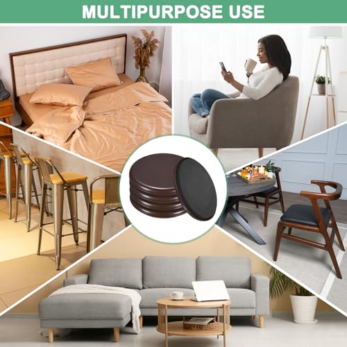 Image of M METERXITY 8-Pack Furniture Sliders, 3.5 inch /89mm Diameter EVA Foam Pad Reusable Furniture Sliders for Carpet /Chair /Tables, Furniture Round Pads Floor Protectors [Brown]
