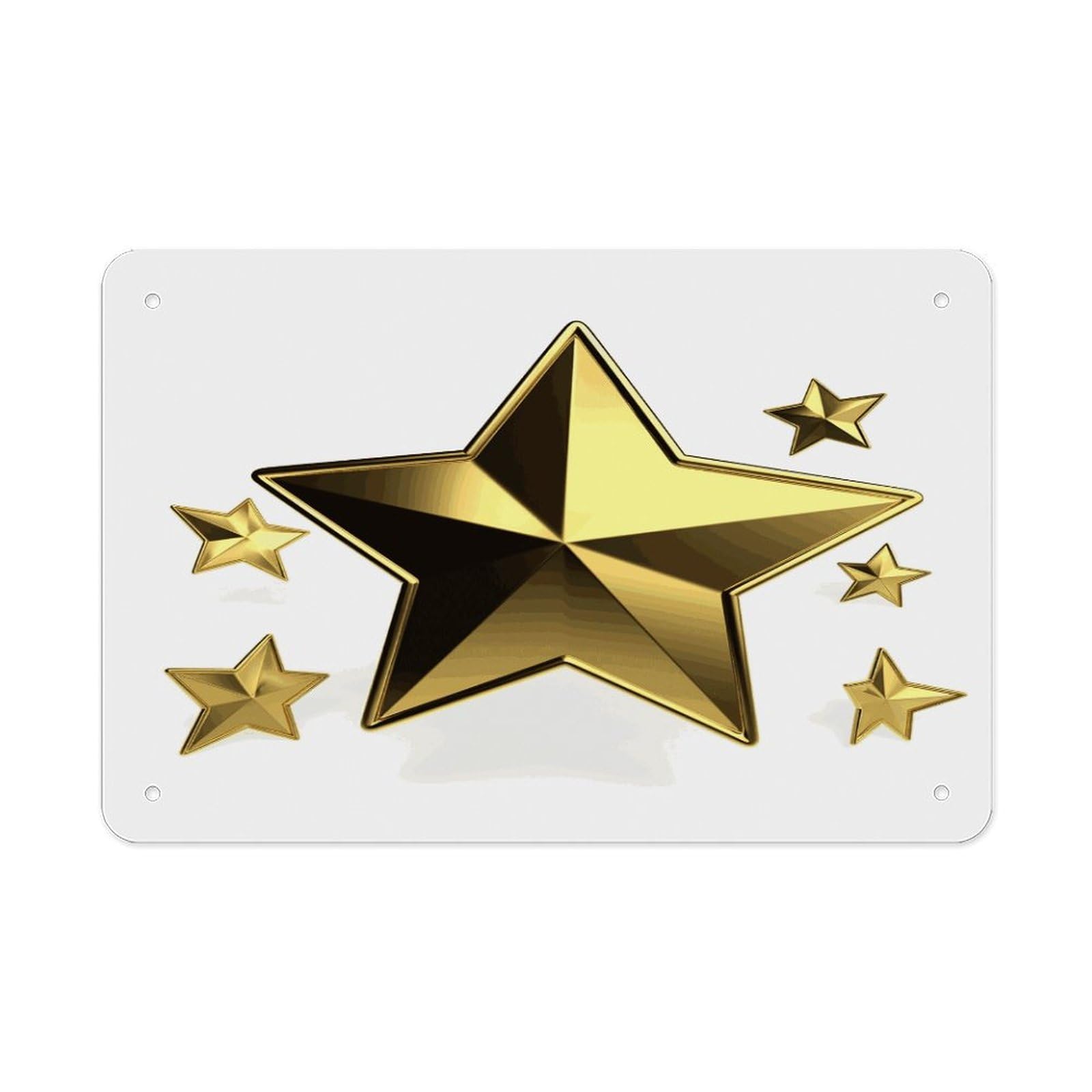 Fekiloot Style Gold Star Metal Signs Wall Art Tin Sign