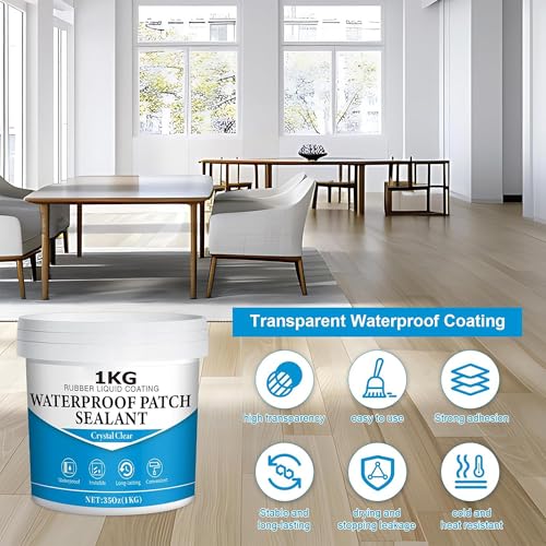 Image of Belanto 1Kg Transparent Waterproofing Glue with Brush for Roof Leakage,Crack Seal Water Leakage Solution Indoor Outdoor, Waterproof Adhesive Sealant for Bathroom Pipe Wall Tile Surface Window (1 KG)