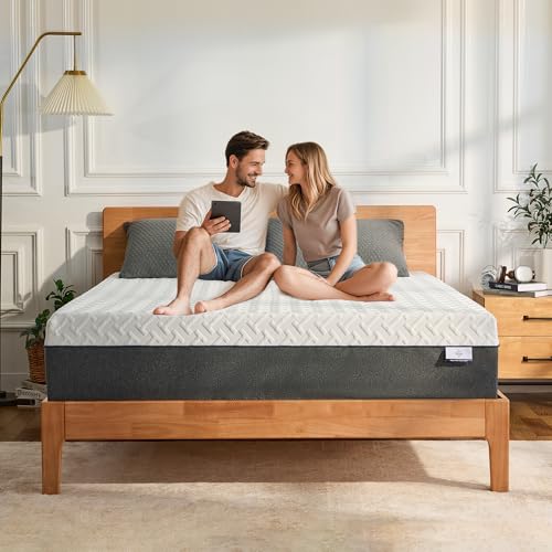 Gelsea 12 Inch King Green Tea Memory Foam Mattress for Cool Sleep...