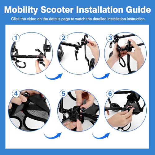 TWSOUL Small Dog Wheelchairs for Back Legs,Wheel Folding Adjustable Doggy Wheel-Chair,Small Pet Hind Leg Wheelchair,Dog Leg Brace and Hip Support,Light Weight for Dog/Cat/Pets with Disabled (Grey M) - Image 5